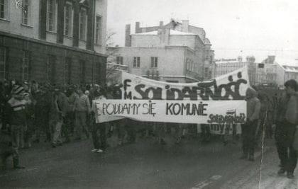 Jedna z solidarnościowych manifestacji w Gdańsku, zorganizowana przez FMW