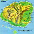 Mapa Kaui #Kaui #wyspa #ocean #Pacyfik #egzotyka #wulkany #kanion