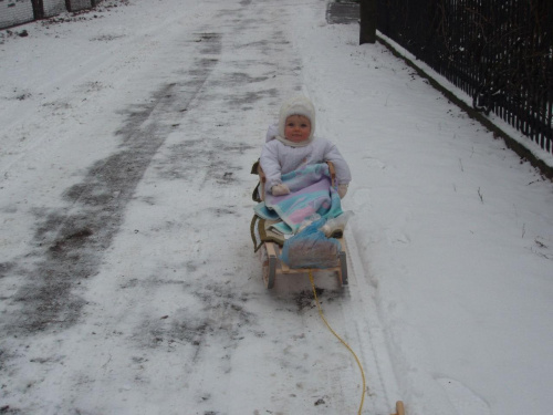 z babcią na saneczkach, 7 stycznia 2008