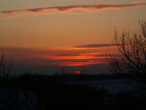 Zachód słońca 28.01.2008 #słońce #zachód #ZachódSłońca