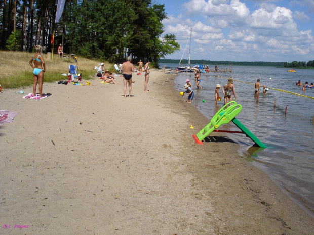 Plaża Babie Lato nad jeziorem Roś #BabieLato #JezioroRoś #Mazury2005