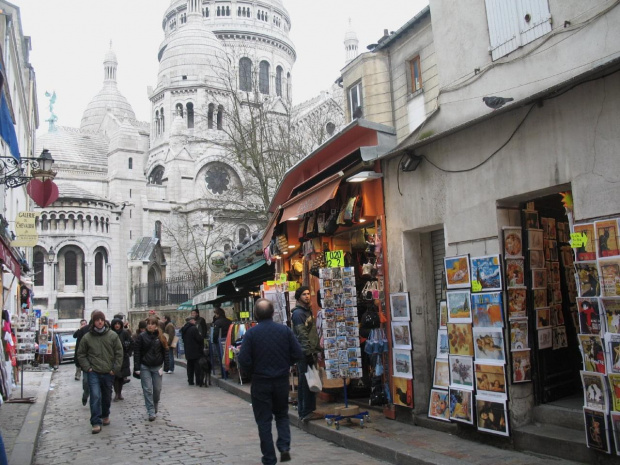 Bazylika Sacre - Coeur , Moulin Rouge , cmentarz Montmartre #MoulinRouge #CmentarzMontmartre #Patyż #malarze #obraz #metro