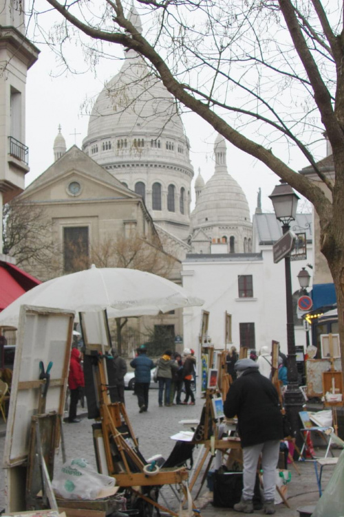 Bazylika Sacre - Coeur , Moulin Rouge , cmentarz Montmartre #MoulinRouge #CmentarzMontmartre #Patyż #malarze #obraz #metro