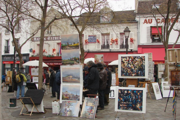 Bazylika Sacre - Coeur , Moulin Rouge , cmentarz Montmartre #MoulinRouge #CmentarzMontmartre #Patyż #malarze #obraz #metro