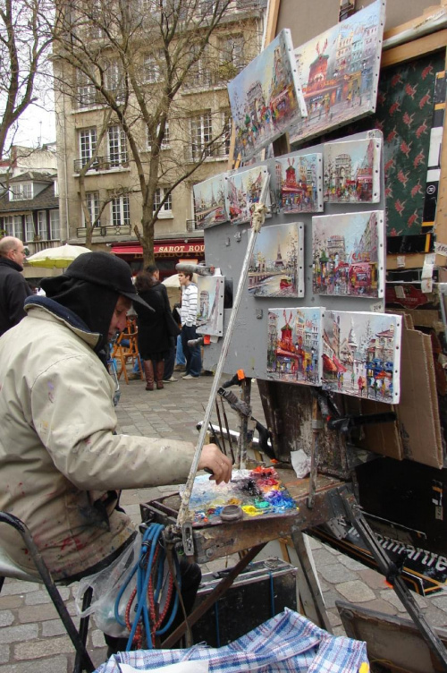 Bazylika Sacre - Coeur , Moulin Rouge , cmentarz Montmartre #MoulinRouge #CmentarzMontmartre #Patyż #malarze #obraz #metro