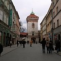 Brama Floriańska i w kierunku rynku ulicą Floriańską ;)