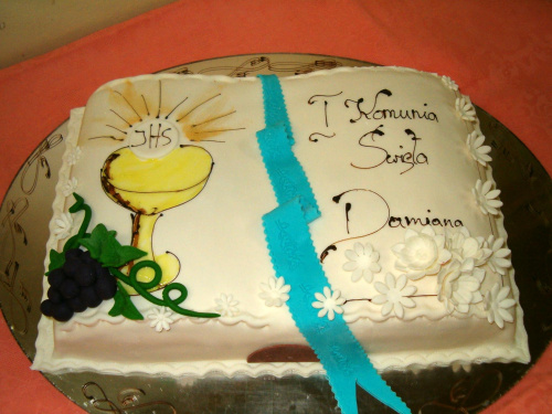 Komunia św Damiana #Komunia #tort