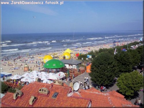 Ustka, widok z latarni morskiej na plaże #Ustka #plaża