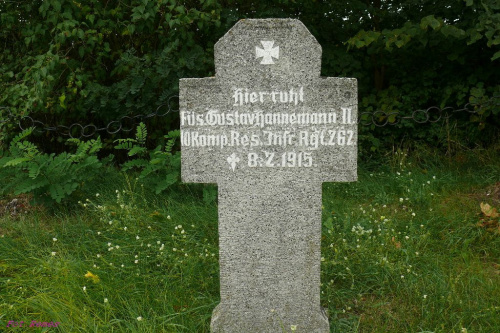 Dłutowo - Muszkieter Gustav Hannemann 10 Komp.Res.Inf.Rgt.262 +8.02.1915 #Dłutowo #CmentarzWojenny