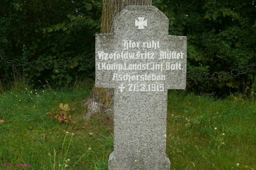 Dłutowo - Vizefeldw. (podoficer) Fritz Mueller 1.Komp.Landst.Inf.Batl. Aschersleben +21.03.1915 #Dłutowo #CmentarzWojenny