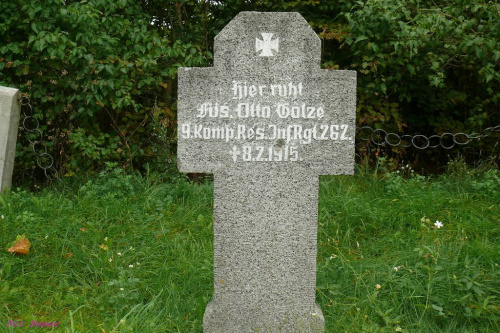Dłutowo - Muszkieter Otto Golze 9. Komp.Res.Inf.Rgt.262 +8.02.1915 #Dłutowo #CmentarzWojenny