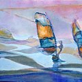 windsurfing na Miedwiu, olej na płótnie 25-60 #malarstwo