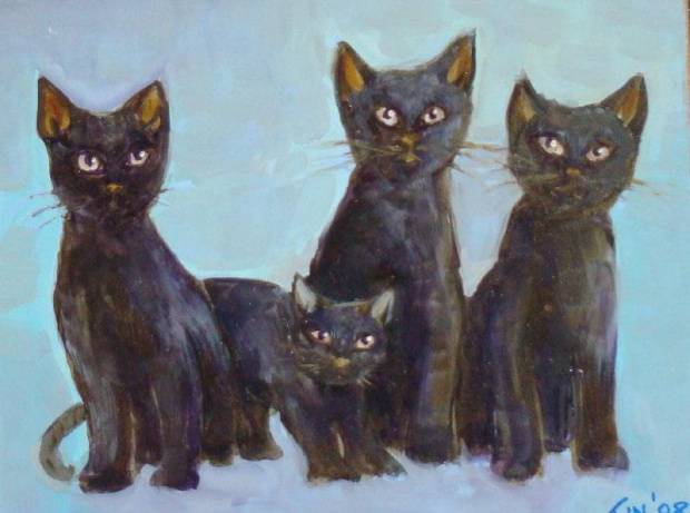 obraz 20-30 koty #koty #malarstwo