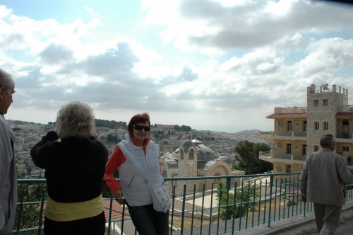 Jerozolima-widok na miasto w tle widać Kościół św.Piotra w Galicantu