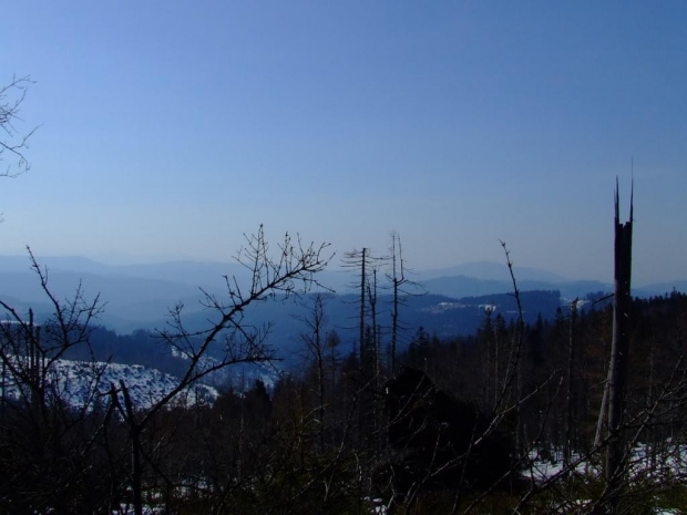 widok na zachod ze szlaku na Barania Gore