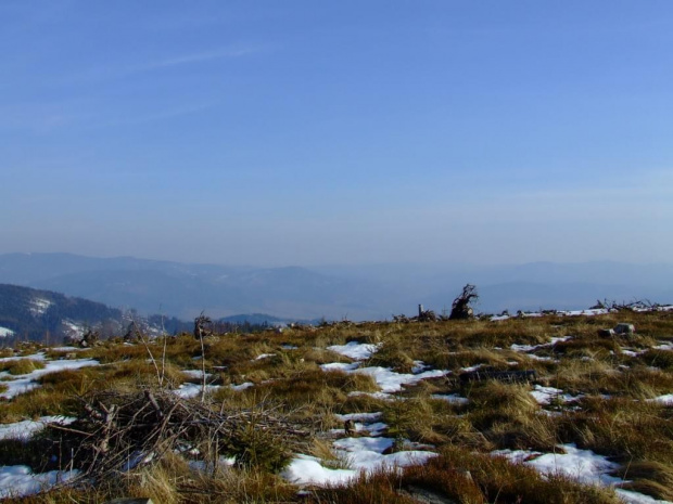 z lewej Rysianka, Lipowska i Suchy Wierch