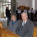 Przed zjazdem na 90 lat LO (na mszy w kościele Św. Ducha - prof. Stanisław Jastrząb z żoną).