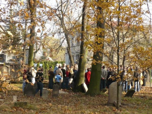 cmentarz żydowski w Pszczynie w dzień zaduszek