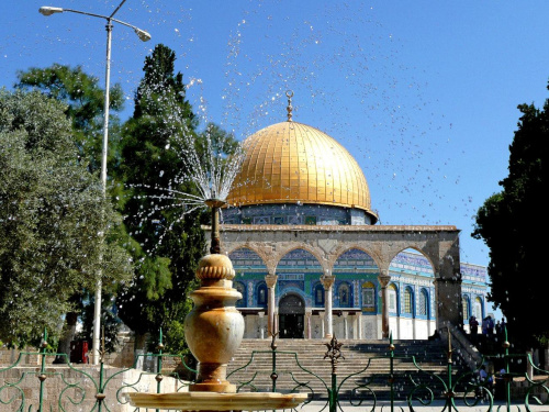 Jerozolima wzgórze świątynne Meczet Skały.
