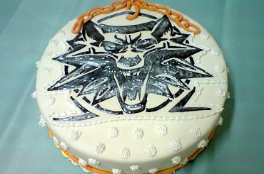 Znak WIEDZMINA #Tort #Wiedzmin #wilk #gra #AndrzejSapkowski