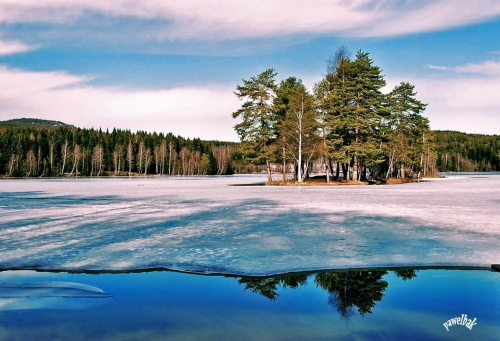 jezioro Sognsvann - jedno z wielu w okolicy #zima #jeziora #śnieg #krajobraz