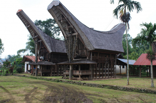Klasyczny dom w Tanja Toraja. Celebes centralny.