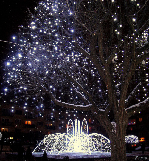 Fontanna w Czechowicach-Dz. #fontanna #BN2008 #Święta #Rynek