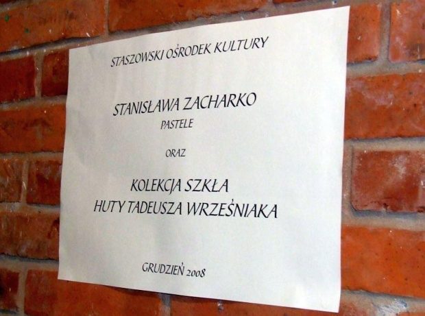 Wydarzenie kulturalne miesiąca grudnia 2008 r. w Staszowie, połączone z koncertem GLASS-DUO, wystawą szkła i bankietem. #wernisaż #koncert