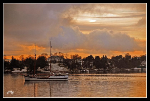 zachód słońca - Oslofjorden #natura #krajobraz #zachód