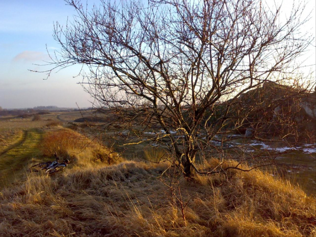 Styczniowa wyprawa rowerowa po skrzynkę Geocache, niestety nieudana. Szukałem szukałem szukałem i nic nie znalazłem... http://opencaching.pl/