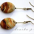 459K. Lampwork karmelki i wykończenie antyczne - kolczyki 6cm
owale długości 25mm