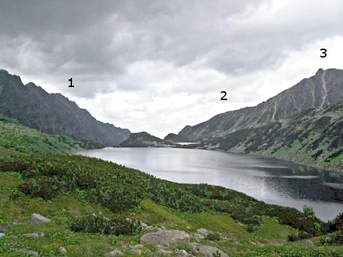 Dolina Pięćiu Stawów.
1. Grań Wołoszyna, 2 Opalony Wierch (2124 m), 2. Miedziane (2233 m) i Wielki Staw. #DolinaPięciuStawów #Tatry