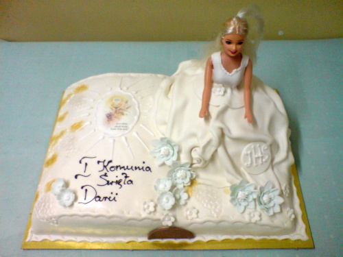 Tort dla Darii na Komunię #Komunia #tort #kościół #LalkaBarbie