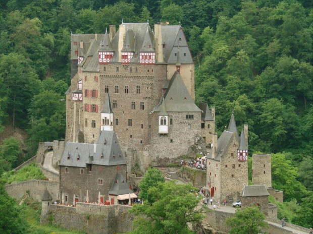 Burg Eltz #Burg #Eltz #Zamek #Niemcy #rzeka #las