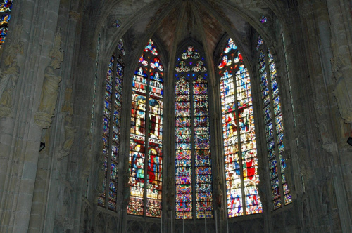 Carcassonne Francja wnętrze kościoła Sait.-Nazaire (XI-XIV w #CARCASSONNE #MIASTA