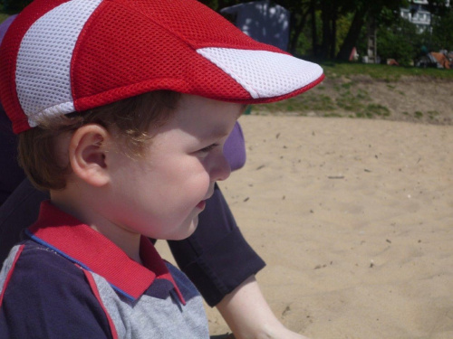 z tatą na plaży, Gdynia Orłowo, 14 czerwca 2009