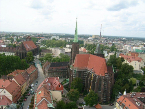 Wakacje 2007 - Wrocław zwiedzanie - widok z Katedry p.w.św. Jana Chciciela #wakacje #wrocław #miasto #odra