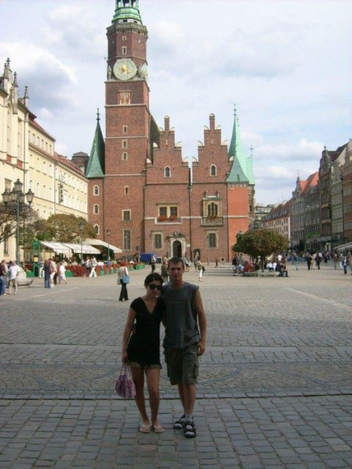Wakacje 2007 - Wrocław zwiedzanie - rynek-Ratusz-razem #wakacje #wrocław #miasto #ulica