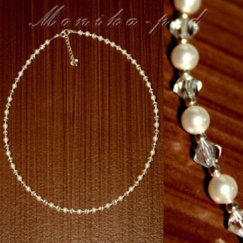 619. SWAROVSKI crystal bicone i crystal white pearls - naszyjnik w srebrze - 43cm
kryształki Swarovskiego 4mm
perły Swarovskiego 4mm
wykonczenie - samo srebro