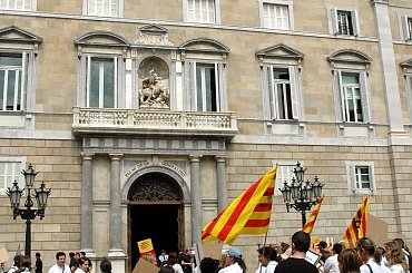 BARCELONA-HISZPANIA-Placa de Sant Jaume-Palau de la Generalitat #BARCELONA #MIASTA #PLACE
