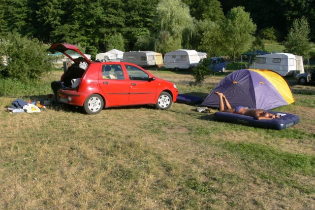 Czechy, kemping nad Jihlavą ok. Mohelna. Nasz namiot i samochód #Czechy #kemping