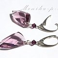 634. SWAROVSKI kryształy w kolorach Amethyst i light amethyst - kolczyki 5cm
duży kryształ wielkości 2cm
wykończenie srebro