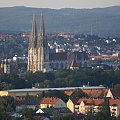 Panorama Regensburga - w oddali katedra
