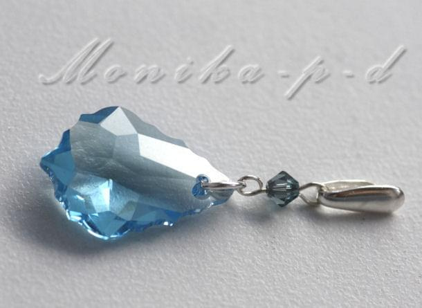 641W. SWAROVSKI Baroque Aquamarine i Aq. satin na srebrze - wisiorek 4cm
większy kryształ ok 20mm,
całość wykonczenia srebro