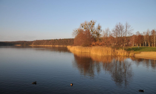 Jezioro w listopadowym słońcu