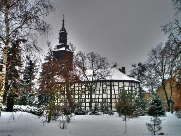 Kościół w Piaskach Wielkopolskich ; tym razem w zimowej scenerii :)