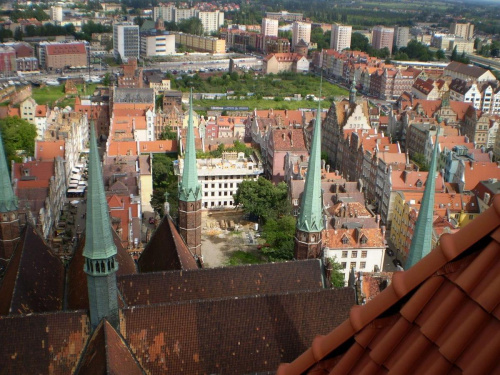 Gdańsk - widok z wieży kościoła Mariackiego