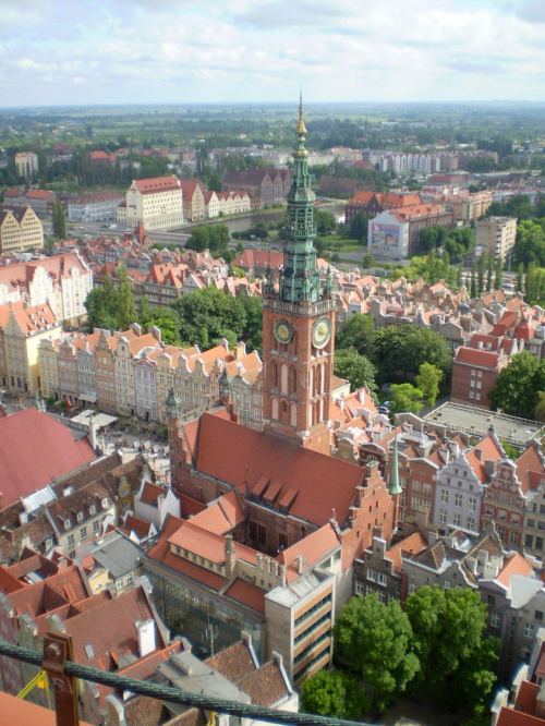 Gdańsk - widok z wieży kościoła Mariackiego