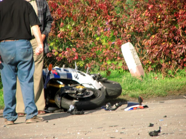 Wypadek w Szewcach #wypadek #motocykl #szaleniec #kamikadze